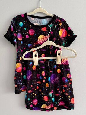 Little Snuggles Bamboo Short Pajama Set in Solar Galaxy PLAY 3